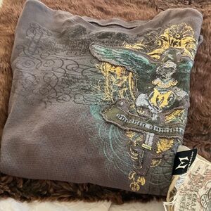 NEW MONARCHY WAFFLE TSHIRT WITH DECORATIVE ACCENTS MEDIUM FROM NEIMAN MARCUS